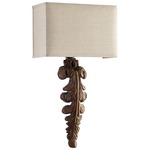 Soren Wall Sconce - Dark Wood / Off White