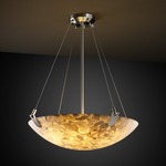 Alabaster Rocks Bowl Pendant - Brushed Nickel / Round Bowl