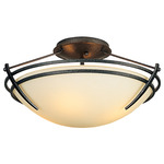 Presidio Tryne Small Semi Flush Ceiling Mount - Natural Iron / Opal