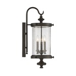 Palmer Outdoor Wall Sconce - Walnut Patina / Clear Seeded