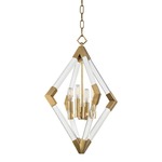 Lyons Pendant - Aged Brass / Clear