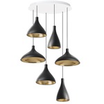 Swell Chandelier - Black / Brass