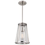 Harrow Mini Pendant - Polished Nickel / Clear Seeded