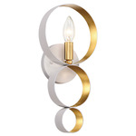 Luna Wall Sconce - Matte White/Antique Gold