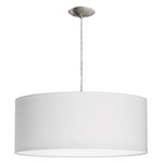 572210 Drum Pendant - Satin Chrome / White