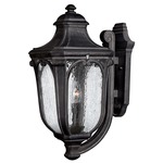 Trafalgar Outdoor Wall Light - Museum Black / Clear Seedy