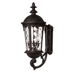 Windsor Outdoor Wall Light - Black / Clear Water Glass