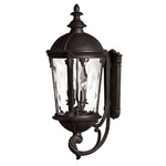 Windsor Outdoor Wall Light - Black / Clear Water Glass