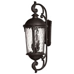 Windsor Outdoor Wall Light - Black / Clear Water Glass