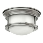 Hadley Tall LED Ceiling Light Fixture - Antique Nickel / Etched Opal