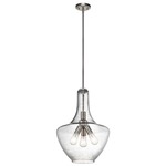 Everly 42190 Pendant - Brushed Nickel / Clear