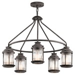 Ashland Bay Outdoor Chandelier - Weathered Zinc / Clear