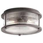 Ashland Bay Outdoor Ceiling Light Fixture - Weathered Zinc / Clear
