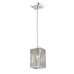 Terra Square Mini Pendant - Chrome / Crystal