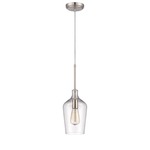 Signature 445 Pendant - Brushed Nickel / Clear