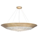 Arctic Halo Bowl Pendant - Champagne Tinted Gold Leaf / Crystal