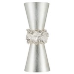 Arctic Halo Flared Wall Sconce - Silver Leaf / Crystal