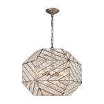 Constructs Chandelier - Weathered Zinc / Clear