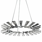 Wedge Chandelier - Polished Chrome / Frosted