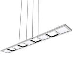 Quadra Up and Down Linear Suspension - Polished Chrome / Frosted