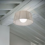 Ribbon Ceiling Light Fixture - Satin Nickel / Ivory