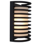 Bermuda Outdoor Bulkhead Wall Light - Black / Frosted Glass