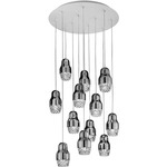 Fedora Multi Light Pendant - White / Chrome