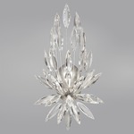 Lily Buds Wall Light - Silver Leaf / Crystal