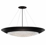 Arctic Halo Bowl Pendant - Matte Black / Crystal