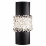 Arctic Halo Wall Sconce - Matte Black / Crystal