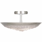 Arctic Halo Bowl Semi Flush Ceiling Light - Champagne Tinted Gold Leaf / Crystal
