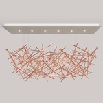 Criss Cross Linear Chandelier - Copper