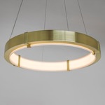 Aura Pendant - Brushed Brass / White