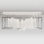 Movimento Linear Chandelier - Brushed Steel / White Art 