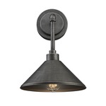 Dansk 6074 Wall Light - Galvanized Metal / Clear Seeded