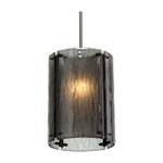 Textured Glass Oversized Pendant - Flat Bronze / Smoke Granite