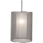 Uptown Mesh Oversized Pendant - Beige Silver / Frosted