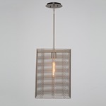 Downtown Mesh Oversized Pendant - Beige Silver / No Glass