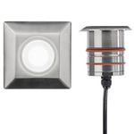 Square 2 Inch Recessed In-Ground Light 12V - Stainless Steel / Frosted