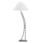 Metamorphic Contemporary Floor Lamp - Dark Smoke / Natural Anna