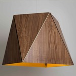 Calx Large Pendant - Brushed Brass / Walnut