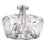 Castle Aurora Ceiling Semi Flush Light - Polished Nickel / Crystal