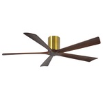 Irene Hugger Ceiling Fan - Brushed Brass / Walnut