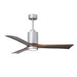 Patricia Ceiling Fan With Light - Brushed Nickel / Walnut Tone