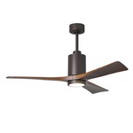 Patricia Ceiling Fan With Light - Textured Bronze / Walnut Tone