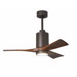 Patricia Ceiling Fan With Light - Textured Bronze / Walnut Tone