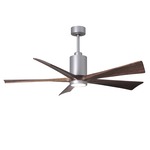 Patricia Ceiling Fan With Light - Brushed Nickel / Walnut Tone