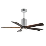 Patricia Ceiling Fan With Light - Polished Chrome / Walnut Tone