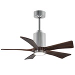 Patricia Ceiling Fan With Light - Polished Chrome / Walnut Tone