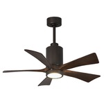 Patricia Ceiling Fan With Light - Textured Bronze / Walnut Tone